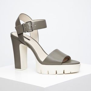 Forever 21 Dark Grey Sandal Platforms
